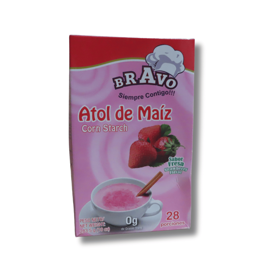 Bravo Atol de Maiz Sabor Fresa 283g - El Mercadito Salvadoreno