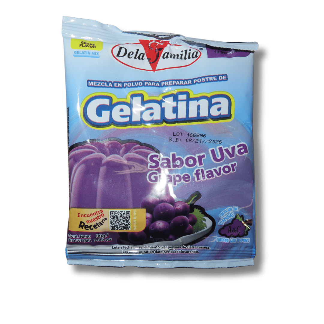 Dela Familia Gelatina Uva 80g - El Mercadito Salvadoreno