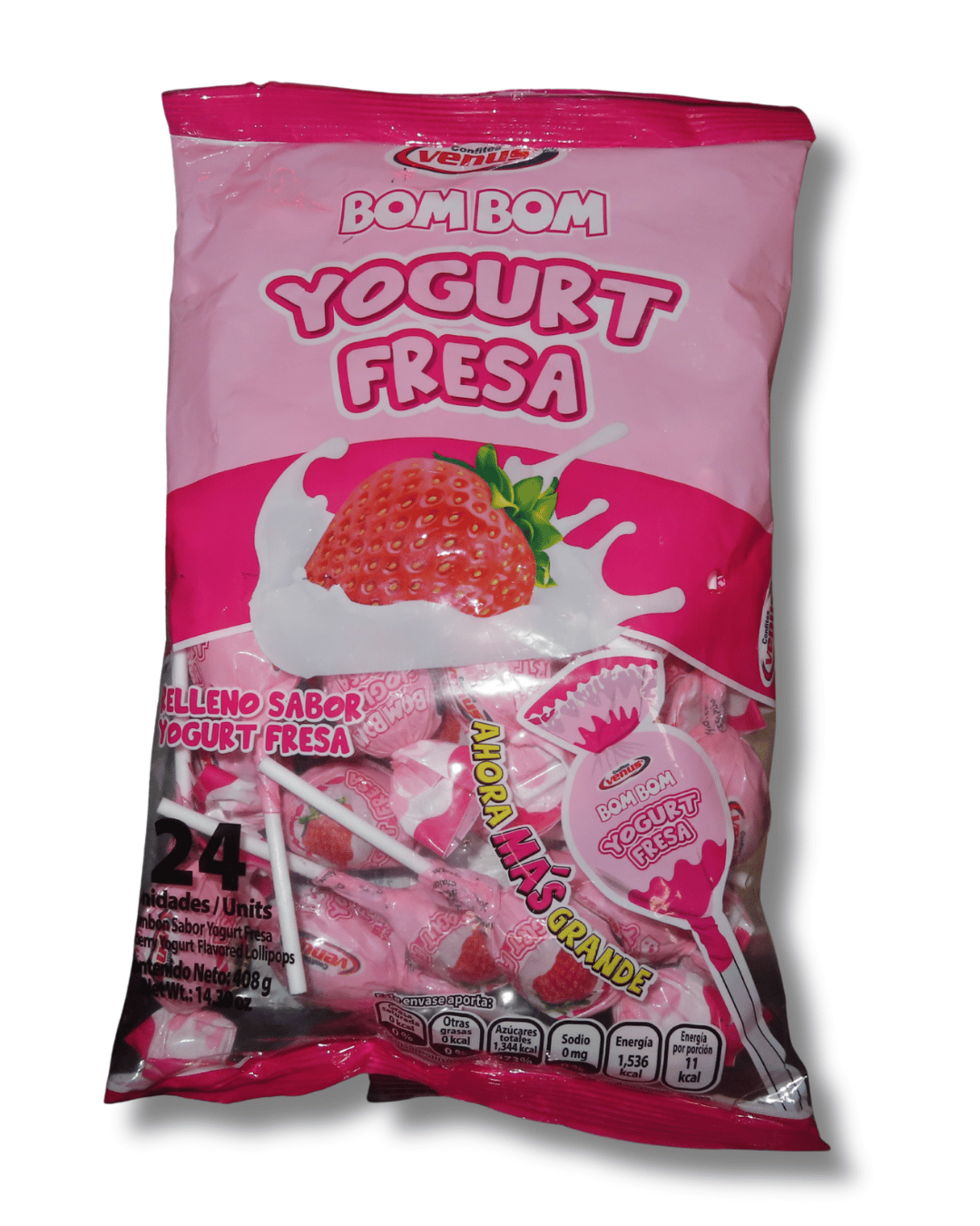 Venus Bom Bom Yogurt Fresa 408g